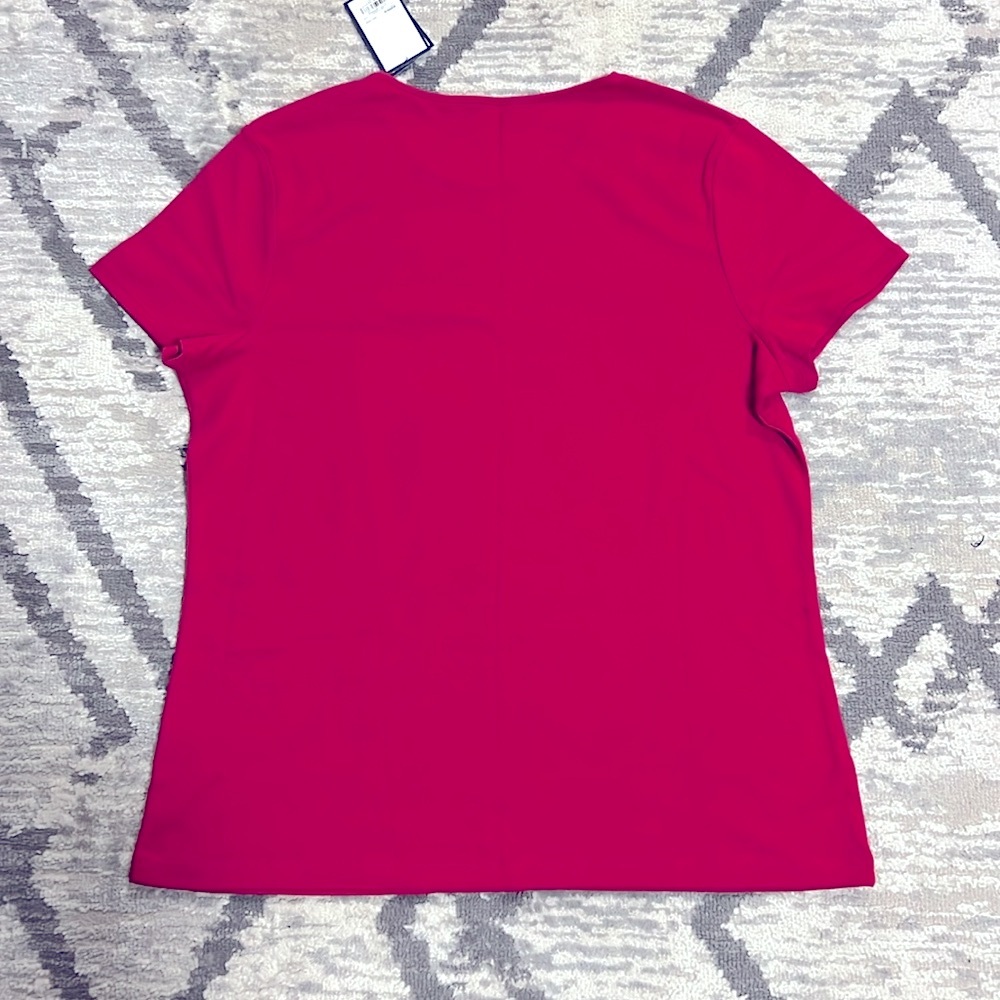 Croft & Barrow Women Reddish Pink Pima Cotton Tee Size L - Picture 2 of 2